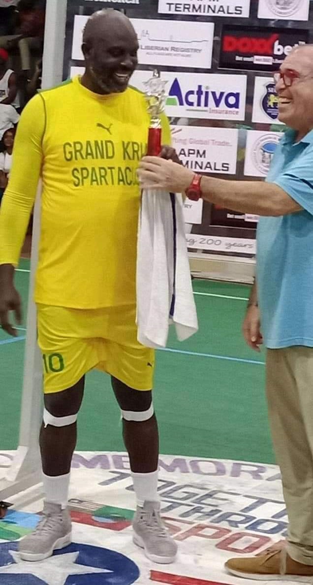 President George Weah named man of the match in the County meet basketball category