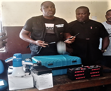 Emmanuel Dahn Presents Security Gadgets Valued over 3,000 USD To West Point Township