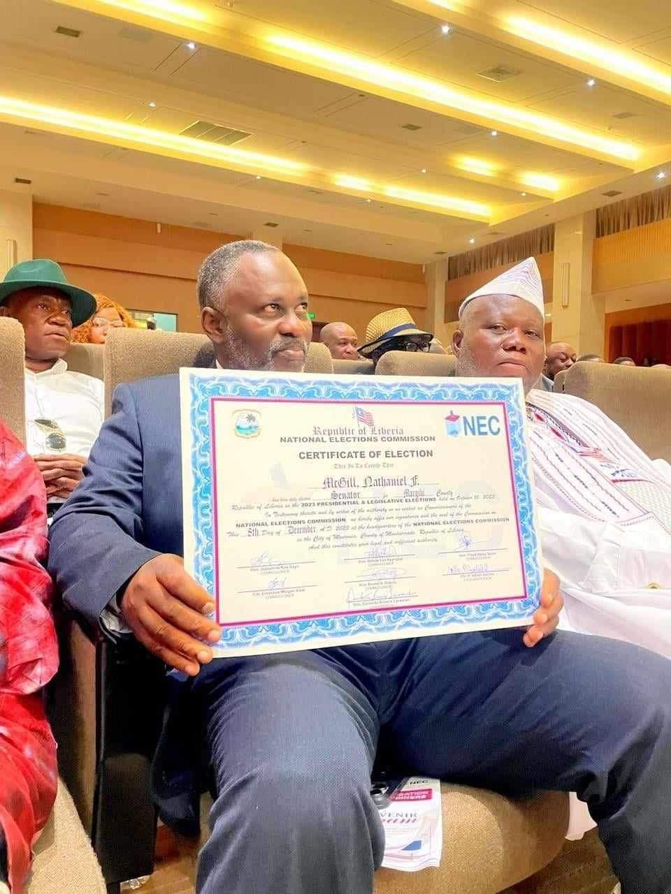 NEC Certificates 73 Elected Law Makers